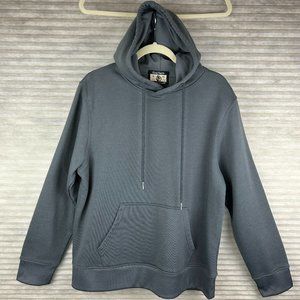 Gray Earth Fleece Lined Hooded Sweatshirt Outdoor Hiking Camping Athleisure Cozy